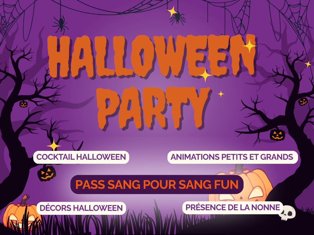 Halloween Party chez Seven Squares saint etienne. Soirée et journée halloween à saint etienne 2025. pass activité sang pour sang fun